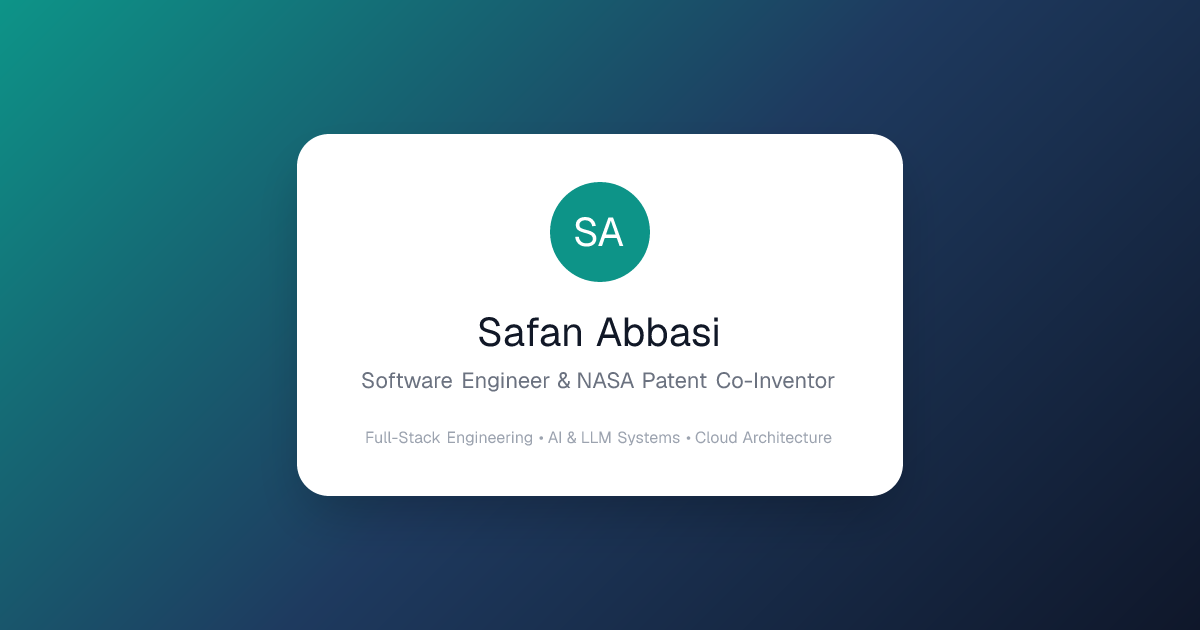 Safan Abbasi — Software Engineer